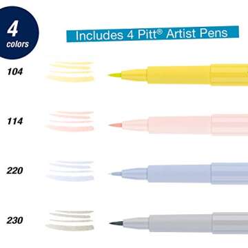 Faber-Castell Pitt Artist Pens - Brush Lettering - 4 Pastel Colors