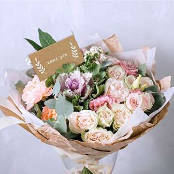 Supla 50 Pcs Kraft Brown Paper Place Cards White Laurel Leaves Christmas Rustic Wedding Table Name Number Blank Table Tent Cards Table Name Tags Table Card Seating Cards Buffet Table Cards