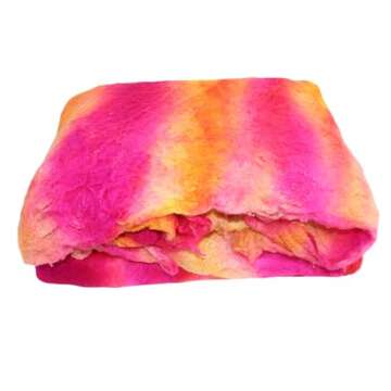 Mulberry silk - A grade - 100 GR - Mulberry Cocoon sheet - Silk Filament Sheet - Mulberry Silk Brick - hand dyed - pink yellow silk fibers - needle felting - wet felting - spinning - knitting - sewing
