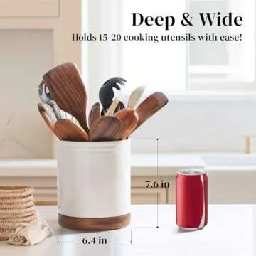 DOWAN 7.6" 360° Rotating Utensil Holder for Kitchen Counter