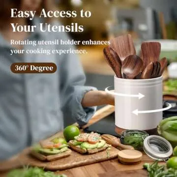DOWAN 360° Rotating Utensil Holder - Elegant Kitchen Organizer