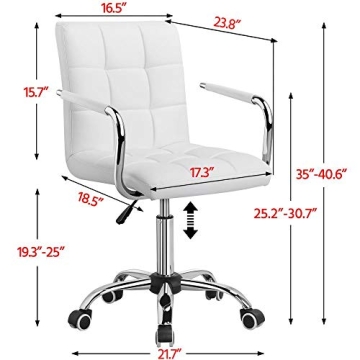 Yaheetech Modern PU Leather Office Chair - Adjustable & Stylish