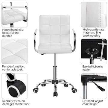Yaheetech Modern PU Leather Office Chair - Adjustable & Stylish