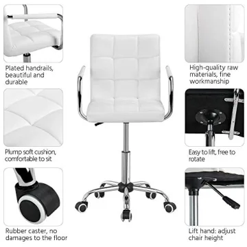 Yaheetech Modern PU Leather Office Chair - Adjustable & Stylish