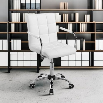 Yaheetech Modern PU Leather Office Chair - Adjustable & Stylish