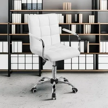Yaheetech Modern PU Leather Office Chair - Adjustable & Stylish
