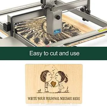 Frylr Baltic Birch Plywood Sheets Box of 45-12 x 12 x 1/8”, 3mm Thickness Perfect for Wood Burning, Laser Engraving Cutting, Scroll Saw Nature Veneer Color, Stronger Than Basswood, A/A Grade