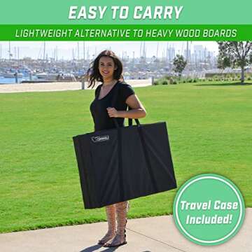 GoSports 3 x 2 ft American Flag Design Cornhole Game Set - Includes Two 3 x 2 ft Boards, 8 Bean Bags, and Carry Case