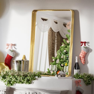 VooBang Gold Bathroom Mirror 24x32 Inch with Round Corners