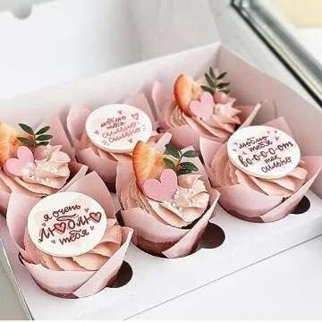 150 Pieces Tulip Cupcake Muffin Liners Paper Baking Cups Greaseproof Cupcake Wrappers for Birthday W...