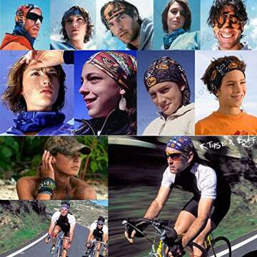 Oureamod Wide Headbands for Men and Women Athletic Moisture Wicking Headwear for Sports,Workout,Yoga Multi Function (Solid)