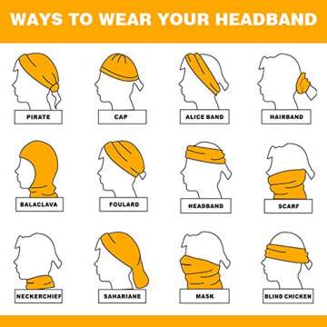 Oureamod Wide Headbands for Men and Women Athletic Moisture Wicking Headwear for Sports,Workout,Yoga Multi Function (Solid)