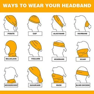 Oureamod Wide Headbands for Men and Women Athletic Moisture Wicking Headwear for Sports,Workout,Yoga Multi Function (Solid)