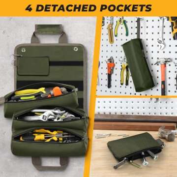 UUP Heavy Duty Tool Bag - Portable Tool Storage Organizer for Men and Women