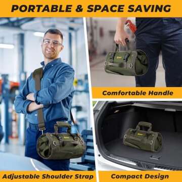 UUP Heavy Duty Tool Bag - Compact Roll Up Organizer