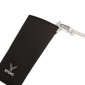 Stoic Knee Sleeves for Men Women - 7mm Neoprene Knee Support for Weightlifting, Powerlifting, Strength Training, Squat, Bodybuilding - IPF Approved Knee Compression Sleeves, 2-Pack (XXS)