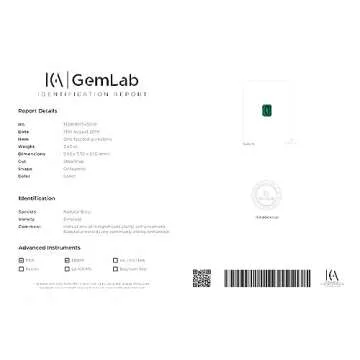 3.43 Carat Loose Natural Emerald, Green Color, EM Shape, ICA Certified (13081901343049), Real Emeral...