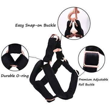 ARING PET Velvet No Pull Dog Halter Harness, Adjustable Heavy Duty for Small to Large Dogs