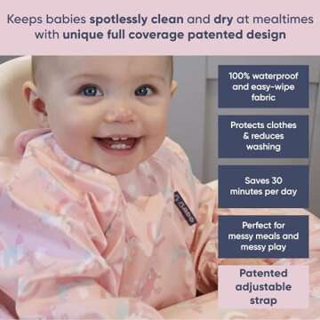 BIBaDO - Long Sleeve Baby Bibs - Babies & Toddlers 6-36 Months - Coverall Baby Led Weaning Bib - Eas...