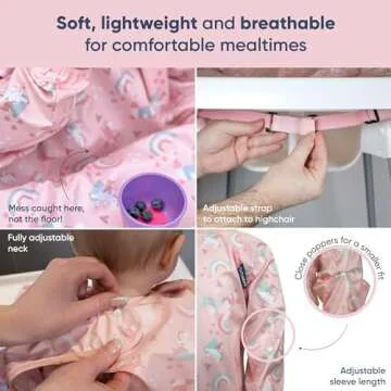 BIBaDO Long Sleeve Baby Bibs - Waterproof & Easy Clean