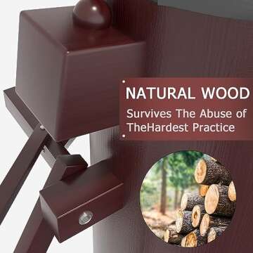 MR Wing Chun Dummy, Wooden Mook Yan Jong, IP Man Training Target with Tripod Base, Adjustable Height Mook Yan Jong Training with 3 Striking Pad, Martial Arts Traditional Kung Fu Training Dummy