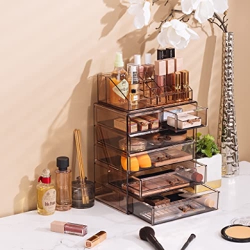 Sorbus Clear Makeup Organizer with 6 Drawers for Vanity