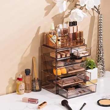 Sorbus Clear Makeup Organizer with 6 Drawers for Vanity