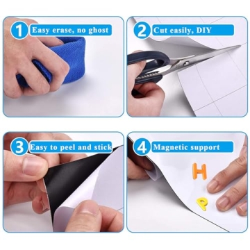 Qiytecno Magnetic Whiteboard Sticker for Home and Classroom