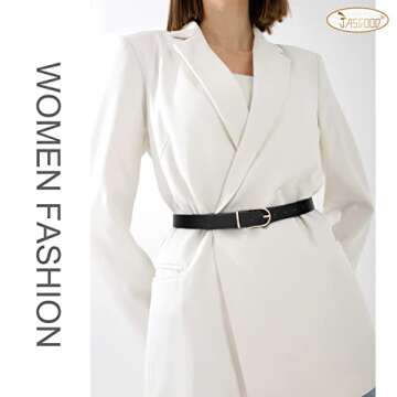 JASGOOD 3 Pack Women’s Leather Belts for Jeans Pants Fashion Ladies Belt with Gold Buckle C-Black+Brown+Leopard