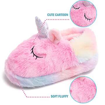 Adorable Girls Unicorn Slippers for Kids Comfort