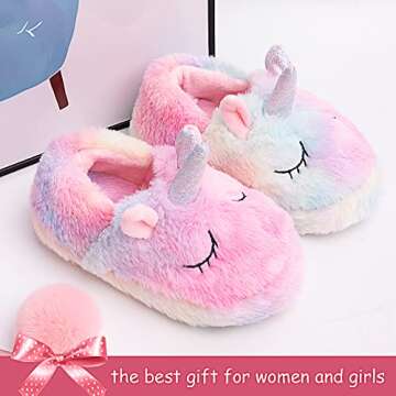 Adorable Girls Unicorn Slippers for Kids Comfort