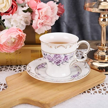 Elegant FANQUARE 15 Piece Porcelain Tea Set for Adults