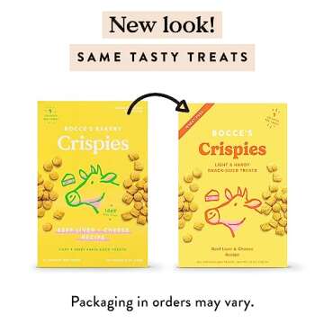 Bocce's Bakery Crispies Training Treats for Dogs, Wheat-Free Dog Treats, Made with Real Ingredients,...