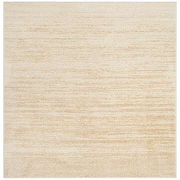 SAFAVIEH Adirondack Collection Area Rug - 10' Square, Champagne & Cream, Modern Ombre Design, Non-Sh...