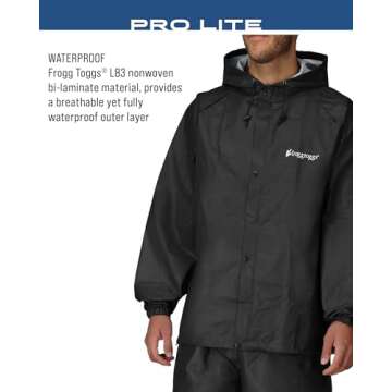 FROGG TOGGS Pro Lite Rain Suit - Lightweight Waterproof Protection