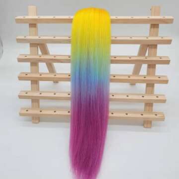 Rainbow Pre-Stretched Braiding Hair for Vibrant Styles