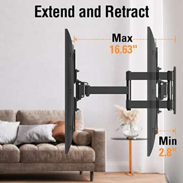 ELIVED Full Motion TV Wall Mount for Most 22-55 Inch TVs, Articulating Arms Swivel and Tilt TV Mount...