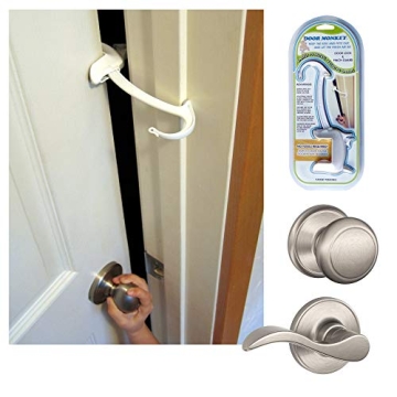 DOOR MONKEY Child Proof Door Lock & Pinch Guard - For Door Knobs & Lever Handles - Easy to Install -...