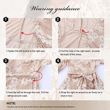 FARYSAYS Women's Lace Wrap Mini Dresses Long Sleeve Flowy Fashion 2022 Spring Boho Floral V Neck Ruffle Short Dress for Junior White Small