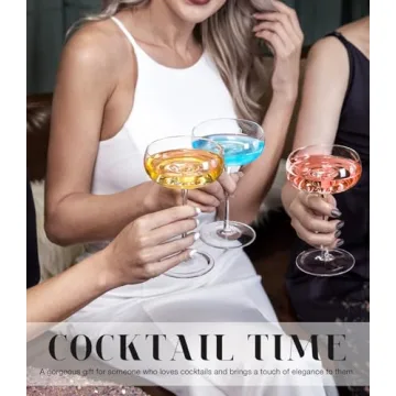 Elegant Hand Blown Coupe Glass Set for Luxurious Cocktails