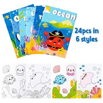 ANGOLIO Ocean Animals 24Pcs Coloring Books for Kids