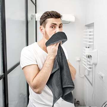 Utopia Towels 4 Piece Premium Hand Towels Set, 16 by 28 inches, 100% Ring Spun Cotton, Lightweight and Highly Absorbent Towels for Bathroom, Travel, Camp, Hotel, and Spa, Grey