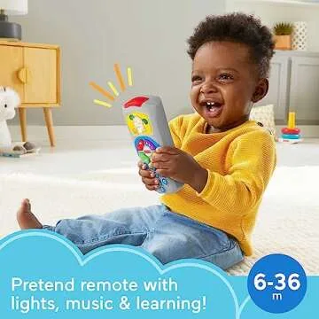 Fisher-Price Baby Learning Toy Laugh & Learn Puppy’s Remote Pretend TV Control with Music & Lights...