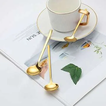 Jucoan Gold Plated Espresso Spoons 16 Pack Style & Function