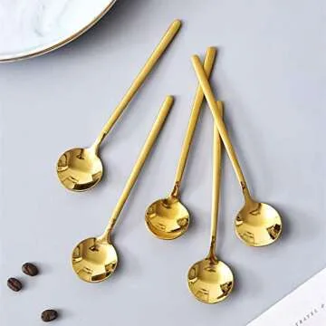 Jucoan Gold Plated Espresso Spoons 16 Pack Style & Function