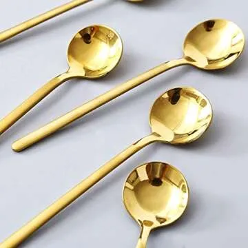 Jucoan Gold Plated Espresso Spoons 16 Pack Style & Function