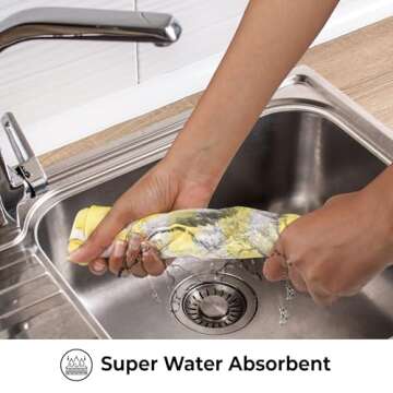 Urban Villa Easter Kitchen Towels Set of 6 Buffalo Checks Yellow/White Kitchen Towels 20X30 Inches 100% Cotton Highly Absorbent Kitchen Towels Premium Quality Ultra Soft Mitered Corners Kitchen Towels