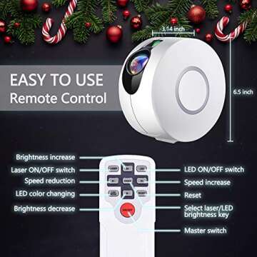 Star Projector, Galaxy Projector with LED Nebula Cloud, Star Light Projector with Remote Control for Kids Adults Bedroom/Home Theatre/Party/Game Rooms and Night Light Ambience