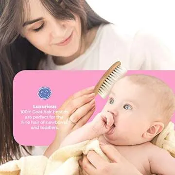Gentle OCCObaby Wooden Baby Brush Set for Toddler Hair Care