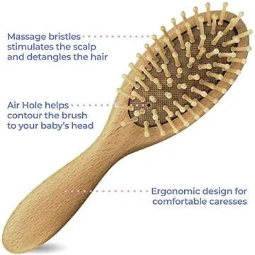 Gentle OCCObaby Wooden Baby Brush Set for Toddler Hair Care